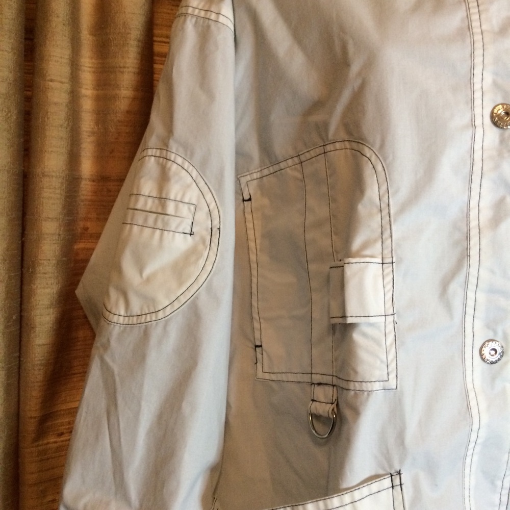 SOLD!! Completely Reversible Braetan Rain Coat Blue/White - Picture 6 of 8